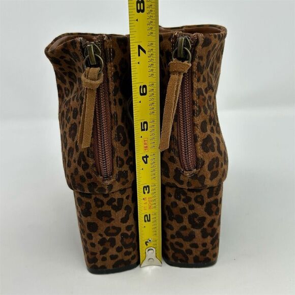 Ann Taylor LOFT Women's Brown Leopard Print Ankle Booties Size 9 Back Zipper - Picture 8 of 13